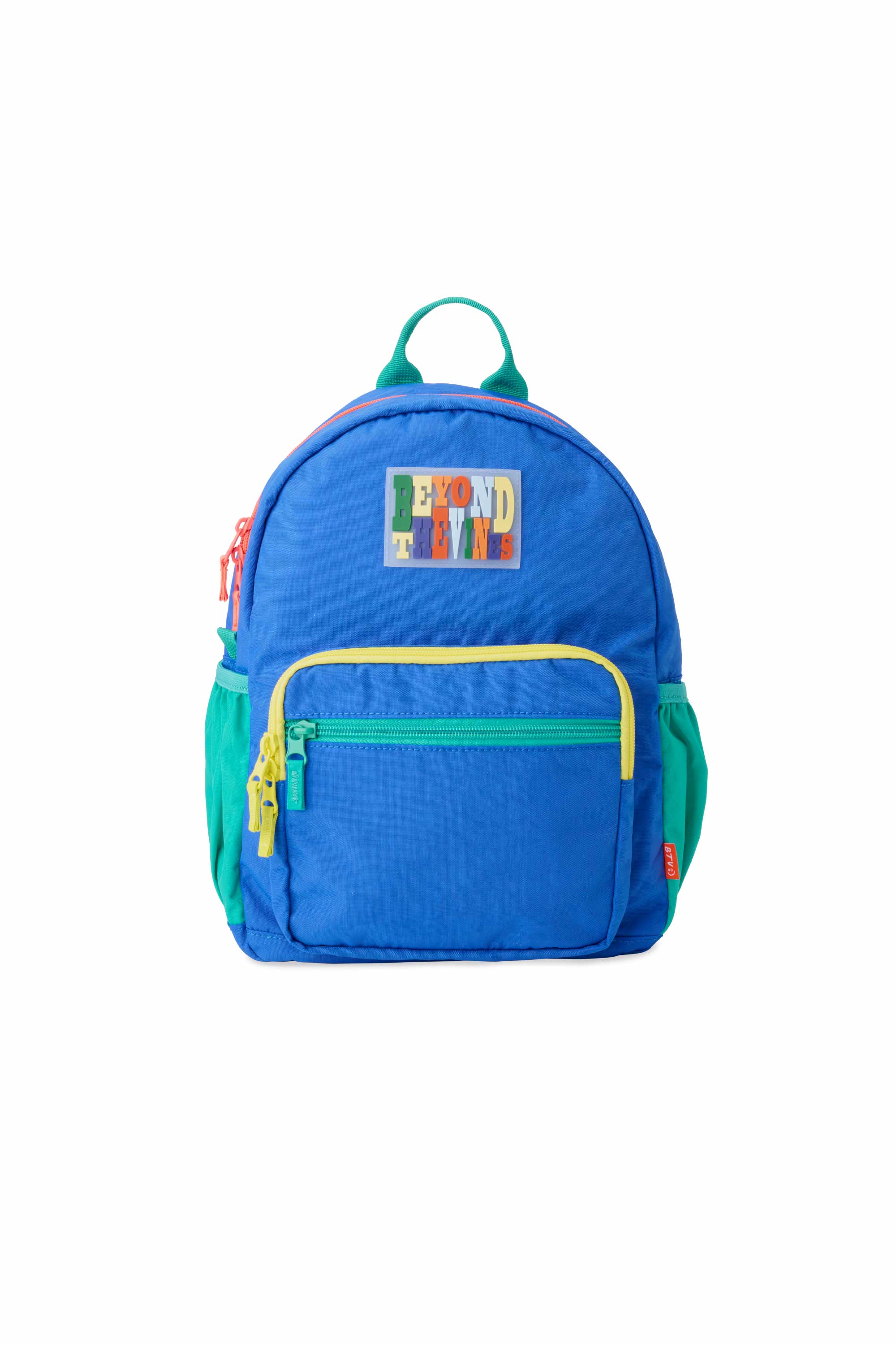 asian kid backpack vine Kids Colourblock Dont miss the front 2 accessory pockets Asian Kid with Backpack on