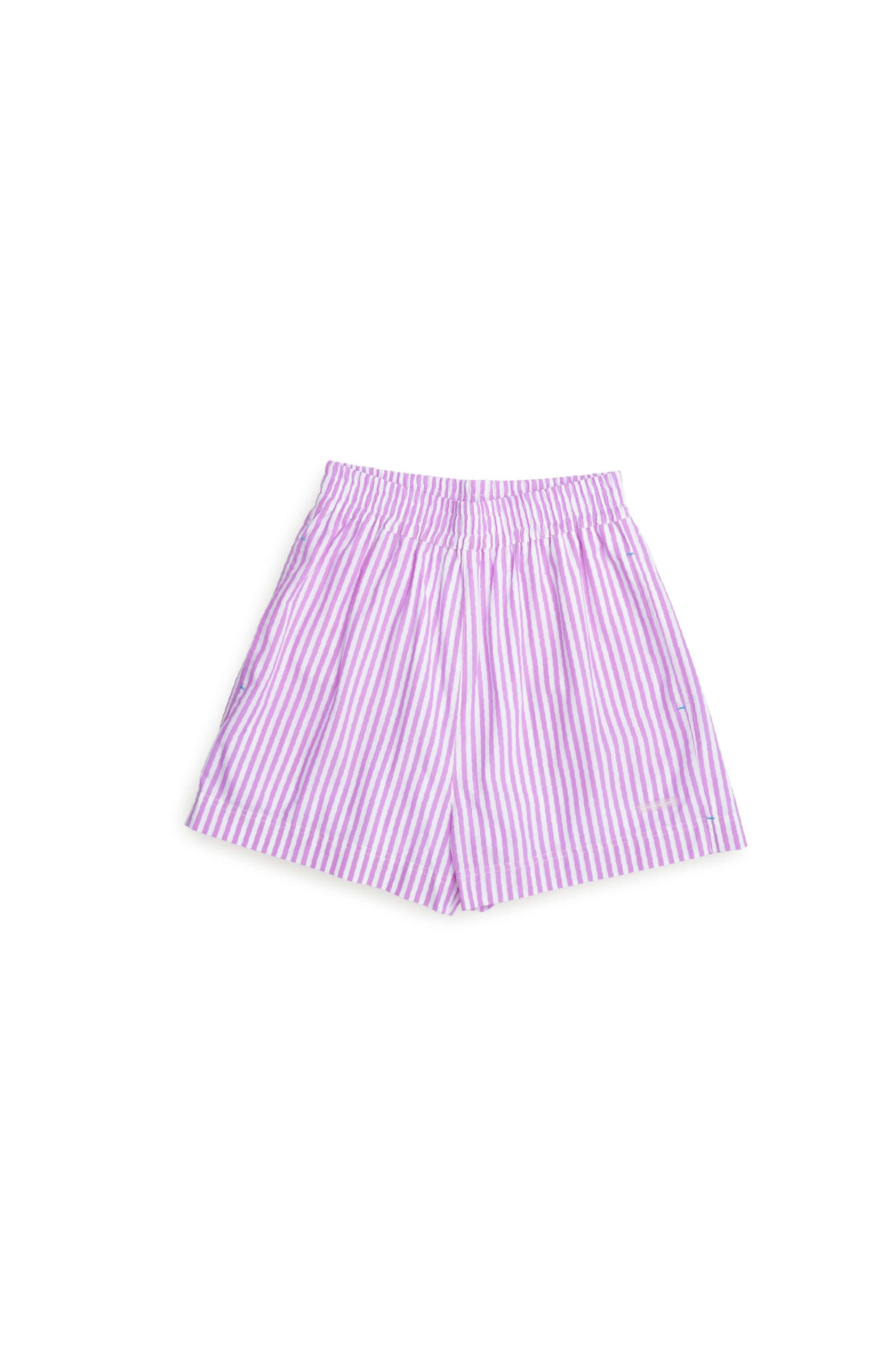 Blue striped shorts womens clearance